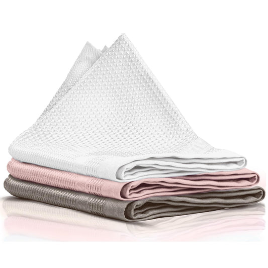 Premium Microfibre Cleaning Cloths – Lint-Free Glass, Mirror & Multi-Surface Cleaning - Set of 3