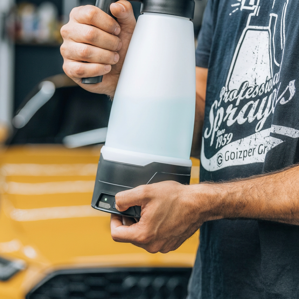 Electric foam sprayer battery detail